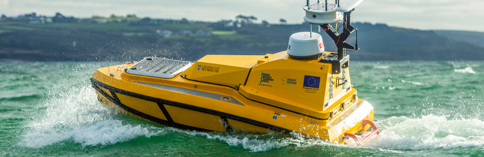 The new yellow unmanned vessel at sea