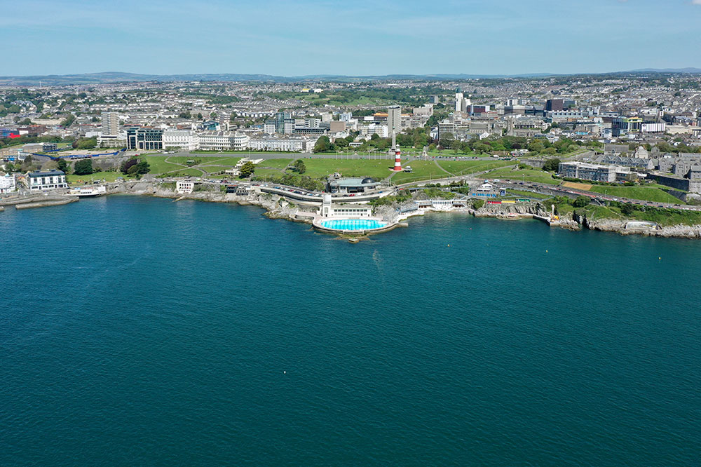 Plymouth Sound from above