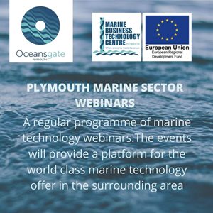 Small advert for the Plymouth Marine sector webinars
